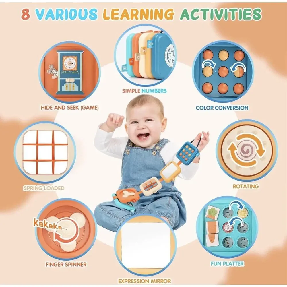 Interactive Baby Sensory Teething Toy Busy Board for 1 Year & Up